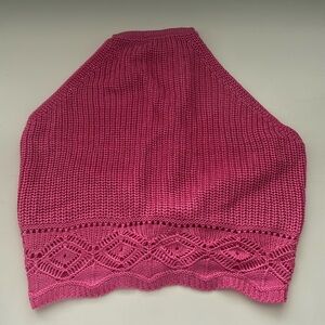 Jolie & Joy Pink Crochet Crop Top Sz Large